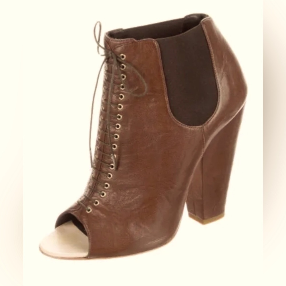 Givenchy Textured Leather Ankle Lace-Up Boots